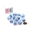 Dice>Case of 12 Deluxe Swirl 16mm Round Edge Dice - Blue with Black Pips - Your Source for Gaming Essentials