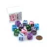 Dice>Case of 12 Deluxe Swirl 16mm Round Edge Dice - Assorted Colors - Your Source for Gaming Essentials