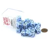 Dice>Case of 36 Deluxe Swirl Small 12mm Round Edge Dice - Blue with Black Pips - Your Source for Gaming Essentials