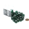 Dice>Case of 36 Deluxe Transparent Small 12mm Round Edge Dice - Green with White Pips - Your Source for Gaming Essentials