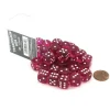 Dice>Case of 36 Deluxe Transparent Small 12mm Round Edge Dice - Magenta with White - Your Source for Gaming Essentials