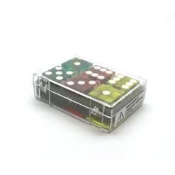 Dice>Case of 6 Large 19mm Transparent Non-Precision Dice - 2 Each of Green Red Yellow - Your Source for Gaming Essentials