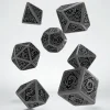 Dice>Celtic Dice Set 3D Grey/Black (7) - Your Source for Gaming Essentials
