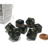 Dice>Cheater's Polyhedral 7-Dice Chessex Set - Pearlescent Black-Gray with Gold - Your Source for Gaming Essentials