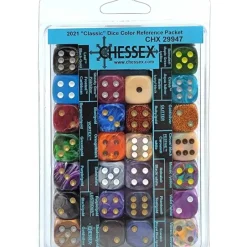 Dice>Chessex 2021 "Classic" Dice Color Reference Packet - 26 D6 16mm Dice - Your Source for Gaming Essentials