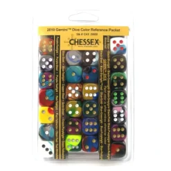 Dice>Chessex 2019 Gemini Dice Color Reference Packet - 26 D6 16mm Dice - Your Source for Gaming Essentials