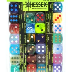 Dice>Chessex 2021 Signature Dice Color Reference Packet - 26 D6 16mm Dice - Your Source for Gaming Essentials