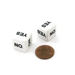 Dice>Chessex Custom Engraved 16mm D6 RPG Dice - Yes and No Dice (2) - Your Source for Gaming Essentials