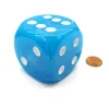Dice>Cirrus 50mm Huge Large D6 Chessex Dice, 1 Piece - Light Blue with White Pips - Your Source for Gaming Essentials