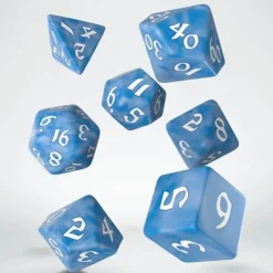 Dice-Classic Runic 7 Piece Polyhedral Dice Set - Glacier & White - Your Source for Gaming Essentials