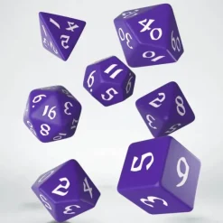 Dice>Classic Runic 7 Piece Polyhedral Dice Set - Purple & White - Your Source for Gaming Essentials