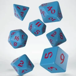 Dice>Classic Runic 7 Piece Polyhedral Dice Set - Blue & Red - Your Source for Gaming Essentials