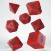 Dice>Classic Runic 7 Piece Polyhedral Dice Set - Red & Blue - Your Source for Gaming Essentials