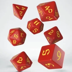 Dice>Classic Runic 7 Piece Polyhedral Dice Set - Red & Yellow - Your Source for Gaming Essentials