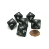 Dice>Compass Cardinal Direction D8 Chessex Dice, 6 Pieces - Black with White Letters - Your Source for Gaming Essentials