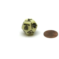 Dice>Custom Engraved 19mm D12 RPG D&D Dice - 5th Edition Class Ivory with Black Die - Your Source for Gaming Essentials