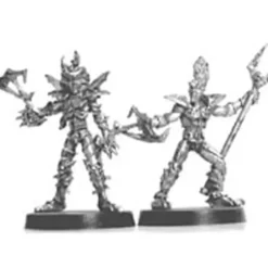 Tabletop Miniatures-Dark Elf War Mages (2) #01-232 Classic Ral Partha Fantasy RPG Metal Figure - Your Source for Gaming Essentials