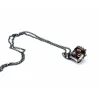 Dice>Dice Pendant Necklace 'Serrated Blade' with Gunmetal Gray Finish - Holds a D10 - Your Source for Gaming Essentials