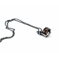 Dice>Dice Pendant Necklace 'Serrated Blade' with Gunmetal Gray Finish - Holds a D10 - Your Source for Gaming Essentials