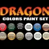 Tabletop Miniatures-Dragon Colors Paint Set #09917 (12 Bottles) - Your Source for Gaming Essentials