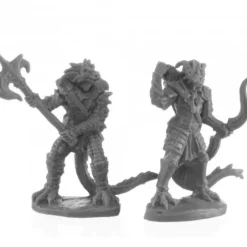 Tabletop Miniatures-Dragonfolk Fighter and Ranger #44146 Bones Black Unpainted Plastic Figures - Your Source for Gaming Essentials