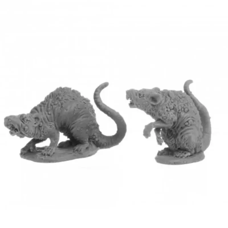 Tabletop Miniatures-Dungeon Dwellers Barrow Rats (2) #07035 Bones USA Unpainted Plastic Figures - Your Source for Gaming Essentials