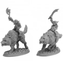 Tabletop Miniatures-Dungeon Dwellers Goblin Wolfriders (2) #07041 Bones USA Unpainted Plastic - Your Source for Gaming Essentials