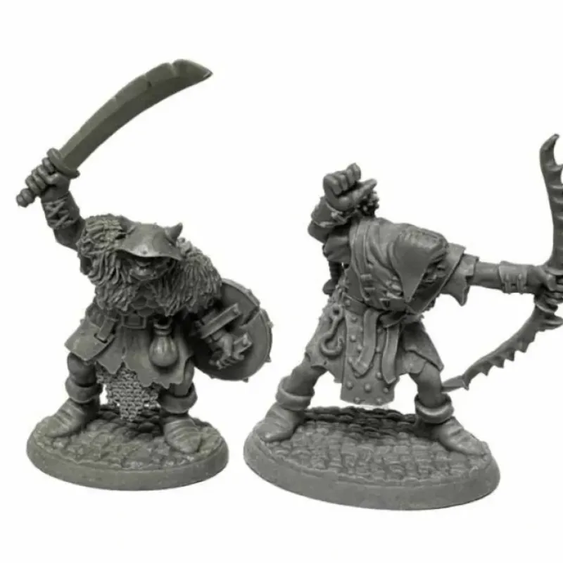 Tabletop Miniatures-Dungeon Dwellers Orc Raiders (2) #07013 Bones USA Unpainted Plastic Figures - Your Source for Gaming Essentials