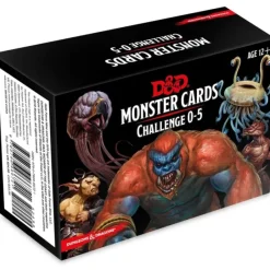 Board Games-Dungeons and Dragons RPG Monster Cards - 177 Cards with Challenge Rating 0 to 5 - Your Source for Gaming Essentials