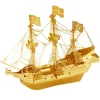 Toys-Fascinations Metal Earth Golden Hind Ship Gold Laser Cut 3D Metal Model Kit - Your Source for Gaming Essentials