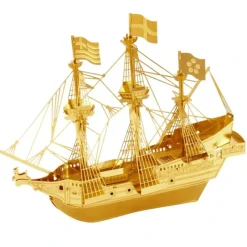 Toys-Fascinations Metal Earth Golden Hind Ship Gold Laser Cut 3D Metal Model Kit - Your Source for Gaming Essentials