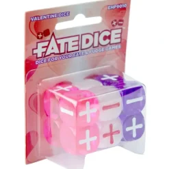 Dice>Fate Dice for Fate & Fudge Games by Evil Hat Productions - 12 D6 Valentine Dice - Your Source for Gaming Essentials