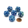 Dice>Festive 20 Sided D20 Chessex Dice, 6 Pieces - Waterlily with White Numbers - Your Source for Gaming Essentials