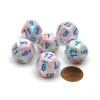 Dice>Festive 18mm 12 Sided D12 Chessex Dice, 6 Pieces - Pop Art with Blue Numbers - Your Source for Gaming Essentials