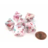 Dice>Festive 15mm 8 Sided D8 Chessex Dice, 6 Pieces - Pop Art with Red Numbers - Your Source for Gaming Essentials