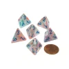 Dice>Festive 18mm 4 Sided D4 Chessex Dice, 6 Pieces - Pop Art with Blue Numbers - Your Source for Gaming Essentials