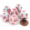 Dice>Festive 18mm 12 Sided D12 Chessex Dice, 6 Pieces - Pop Art with Red Numbers - Your Source for Gaming Essentials
