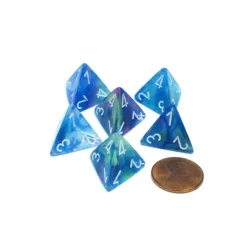 Dice>Festive 18mm 4 Sided D4 Chessex Dice, 6 Pieces - Waterlily with White Numbers - Your Source for Gaming Essentials