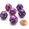 Dice>Festive 18mm 12 Sided D12 Chessex Dice, 6 Pieces - Violet with White - Your Source for Gaming Essentials