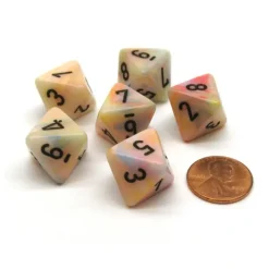 Dice>Festive 15mm 8 Sided D8 Chessex Dice, 6 Pieces - Circus with Black - Your Source for Gaming Essentials