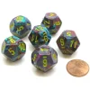 Dice>Festive 18mm 12 Sided D12 Chessex Dice, 6 Pieces - Mosaic with Yellow - Your Source for Gaming Essentials