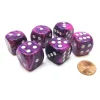 Dice>Festive 20mm Big D6 Chessex Dice, 6 Pieces - Violet with White Pips - Your Source for Gaming Essentials