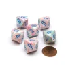 Dice>Festive 16mm D10 (0-9) Chessex Dice, 6 Pieces - Pop Art with Blue Numbers - Your Source for Gaming Essentials