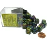 Dice>Festive 12mm D6 Chessex Dice Block (36 Dice) - Rio with Yellow Pips - Your Source for Gaming Essentials
