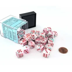 Dice>Festive 12mm D6 Chessex Dice Block (36 Dice) - Pop Art with Red Pips - Your Source for Gaming Essentials