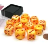 Dice>Festive 16mm D6 Chessex Dice Block (12 Die) - Sunburst with Red Pips - Your Source for Gaming Essentials