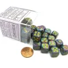 Dice>Festive 12mm D6 Chessex Dice Block (36 Dice) -Mosaic with Yellow Pips - Your Source for Gaming Essentials
