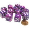 Dice>Festive 16mm D6 Chessex Dice Block (12 Dice) - Violet with White Pips - Your Source for Gaming Essentials