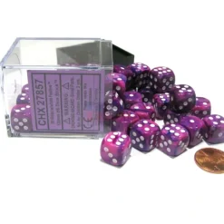 Dice>Festive 12mm D6 Chessex Dice Block (36 Dice) - Violet with White Pips - Your Source for Gaming Essentials