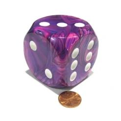 Dice>Festive 50mm Huge Large D6 Chessex Dice, 1 Piece - Violet with White Pips - Your Source for Gaming Essentials
